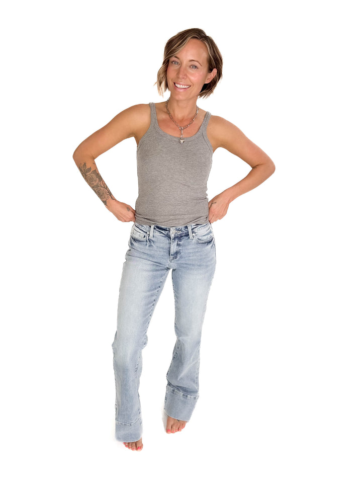 PETRA Aleka Mid Rise Wide Leg Jeans- LIGHT WASH-FINAL SALE