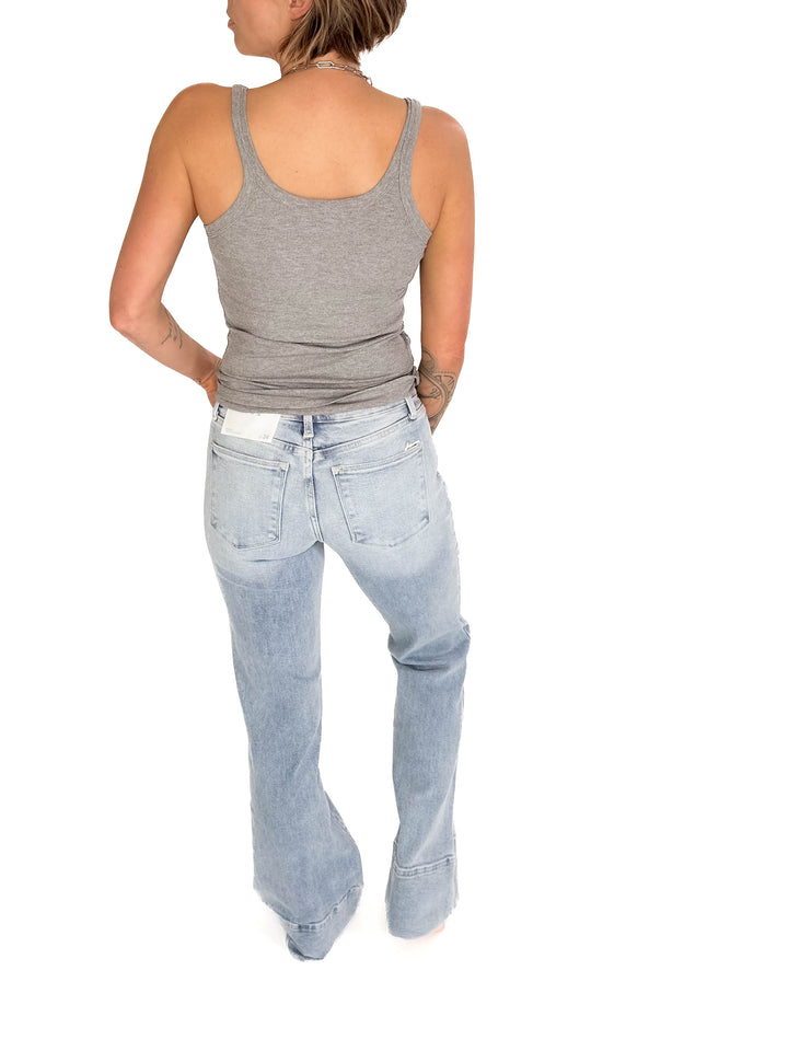 PETRA Aleka Mid Rise Wide Leg Jeans- LIGHT WASH-FINAL SALE