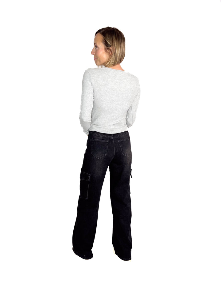 Tazz Drawstring Cargo Pant- BLACK