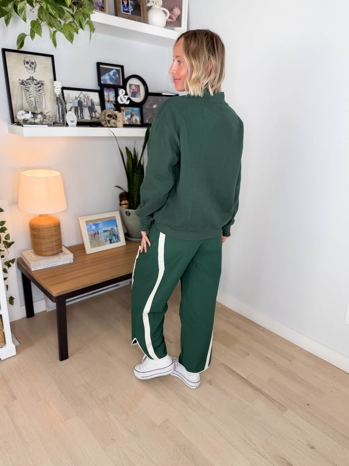 Kara Mock Neck Sweatshirt- HUNTER