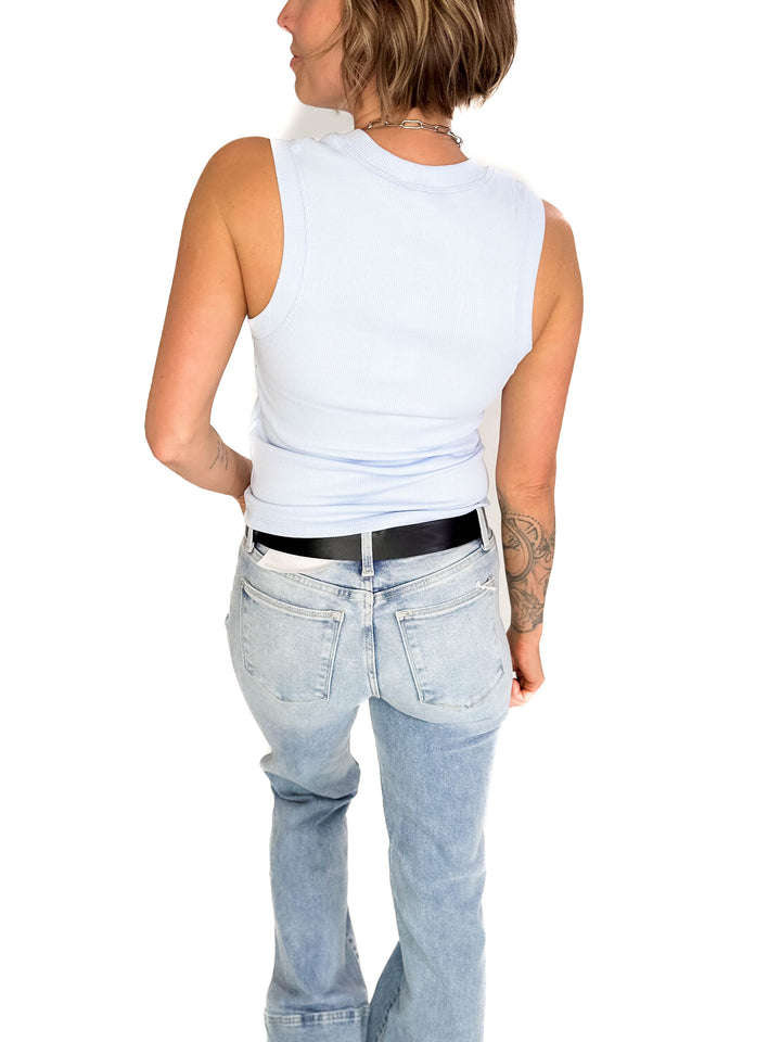 Shoreline Crewneck Tank- LIGHT BLUE-FINAL SALE