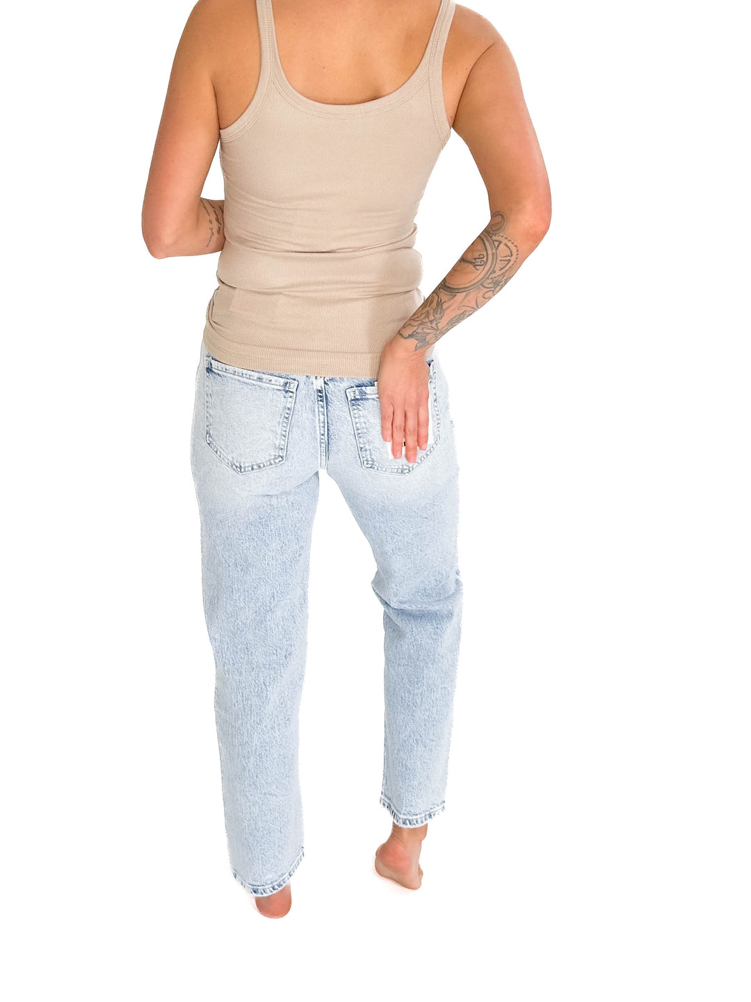 MICA Carissa High Rise Mom Jean- ACID LIGHT WASH-FINAL SALE *30+31*