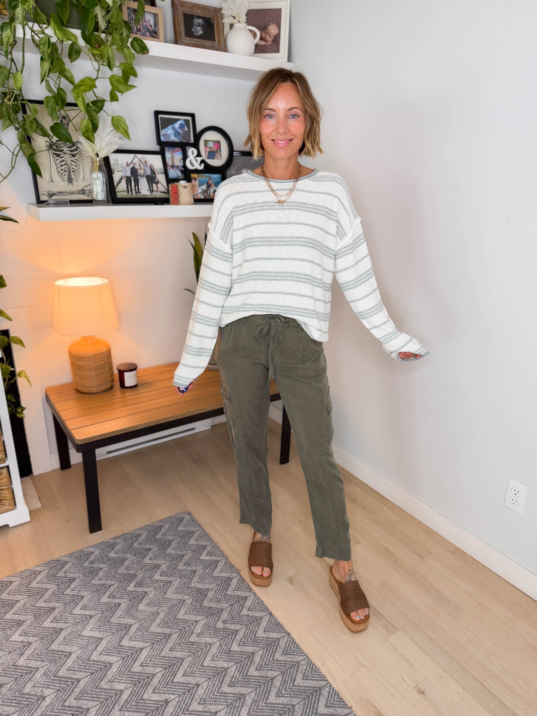 Sail Away Textured Sweater- DUSTY BLUE