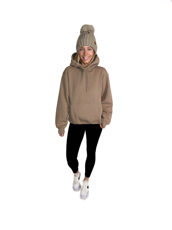 MONO B Calla Cloud Hoodie- CREAMY TAUPE