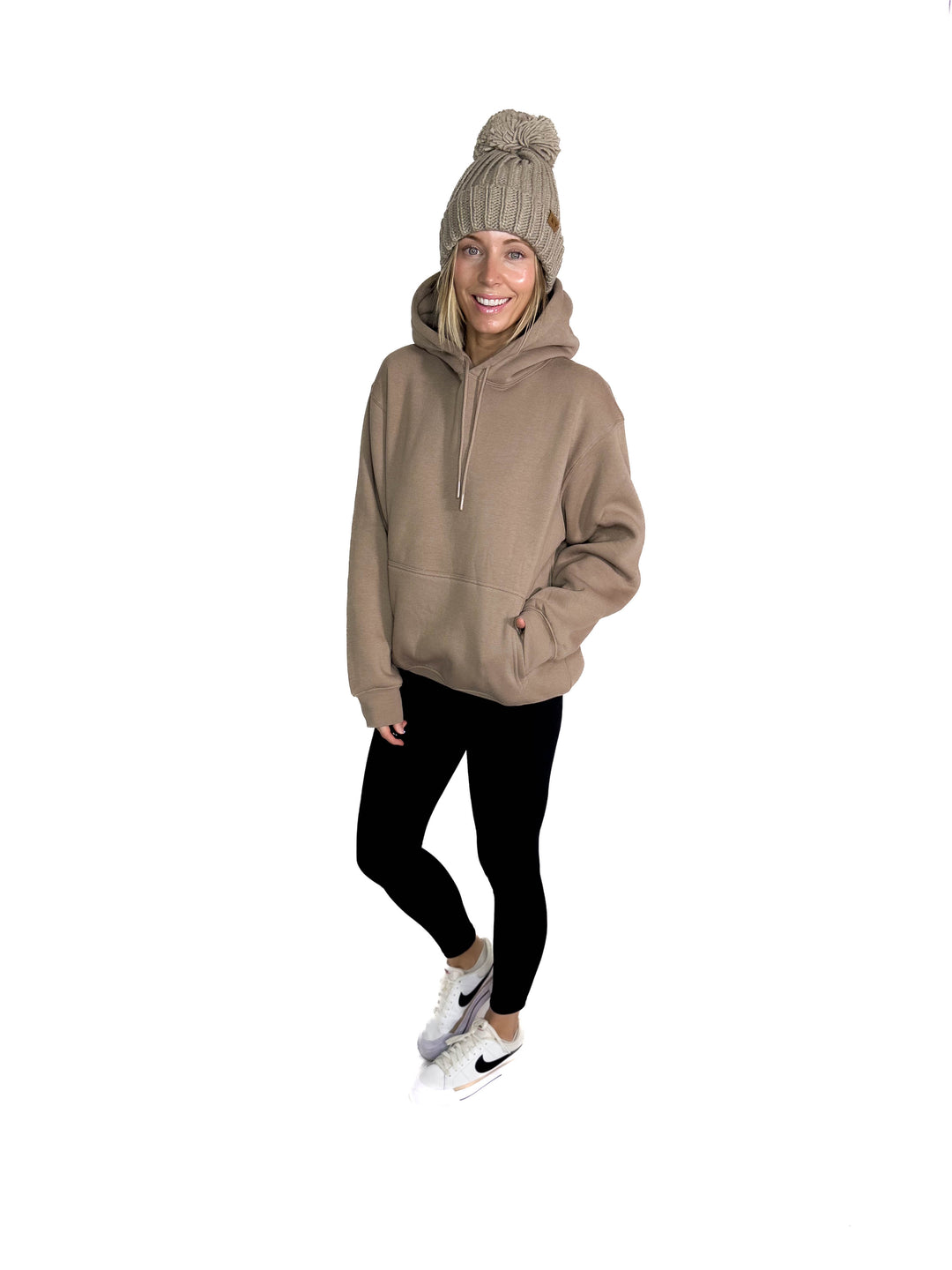 MONO B Calla Cloud Hoodie- CREAMY TAUPE