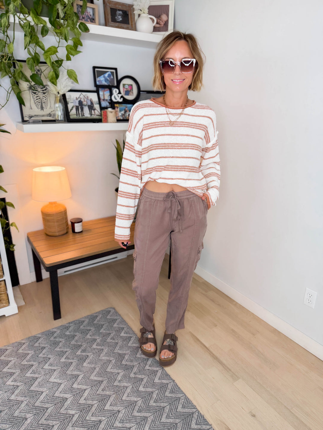 Sail Away Textured Sweater- POPPY