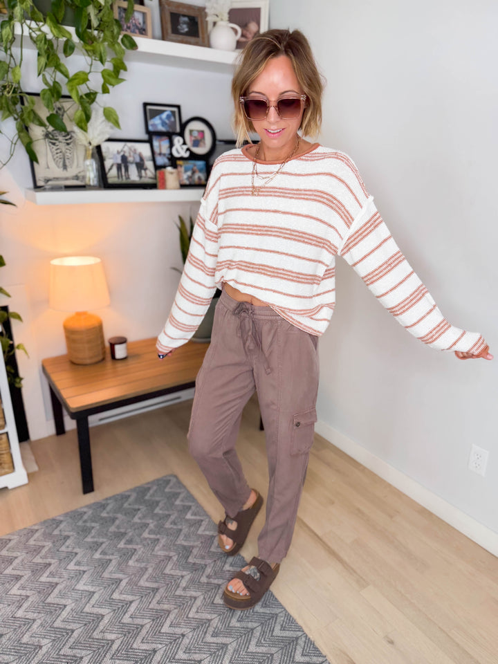 Sail Away Textured Sweater- POPPY