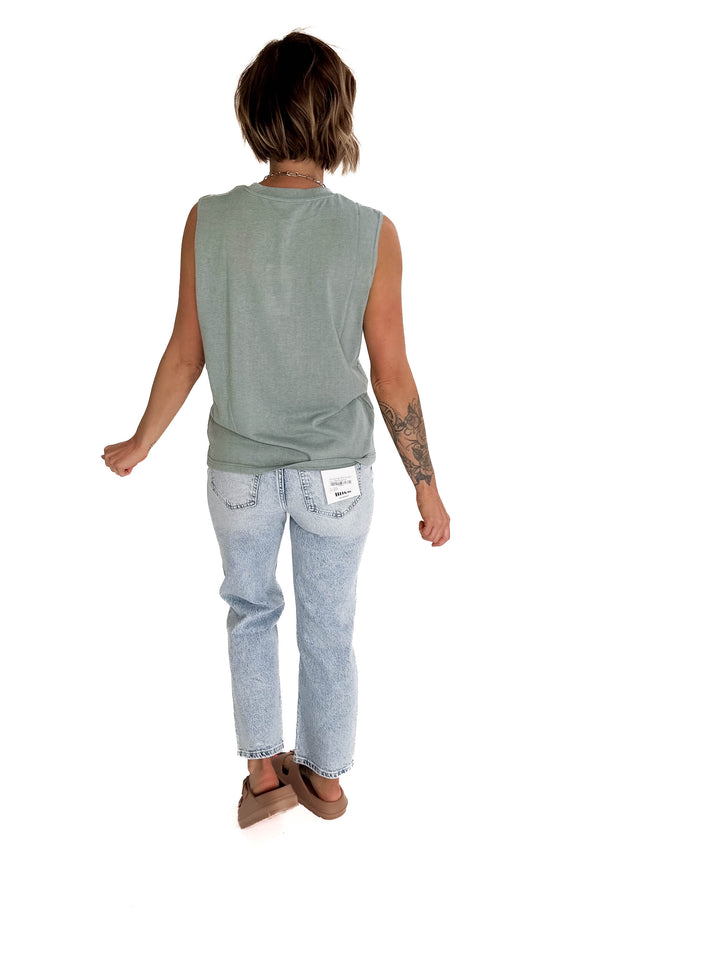 Sierra Slub Knit Tank- OCEAN-FINAL SALE