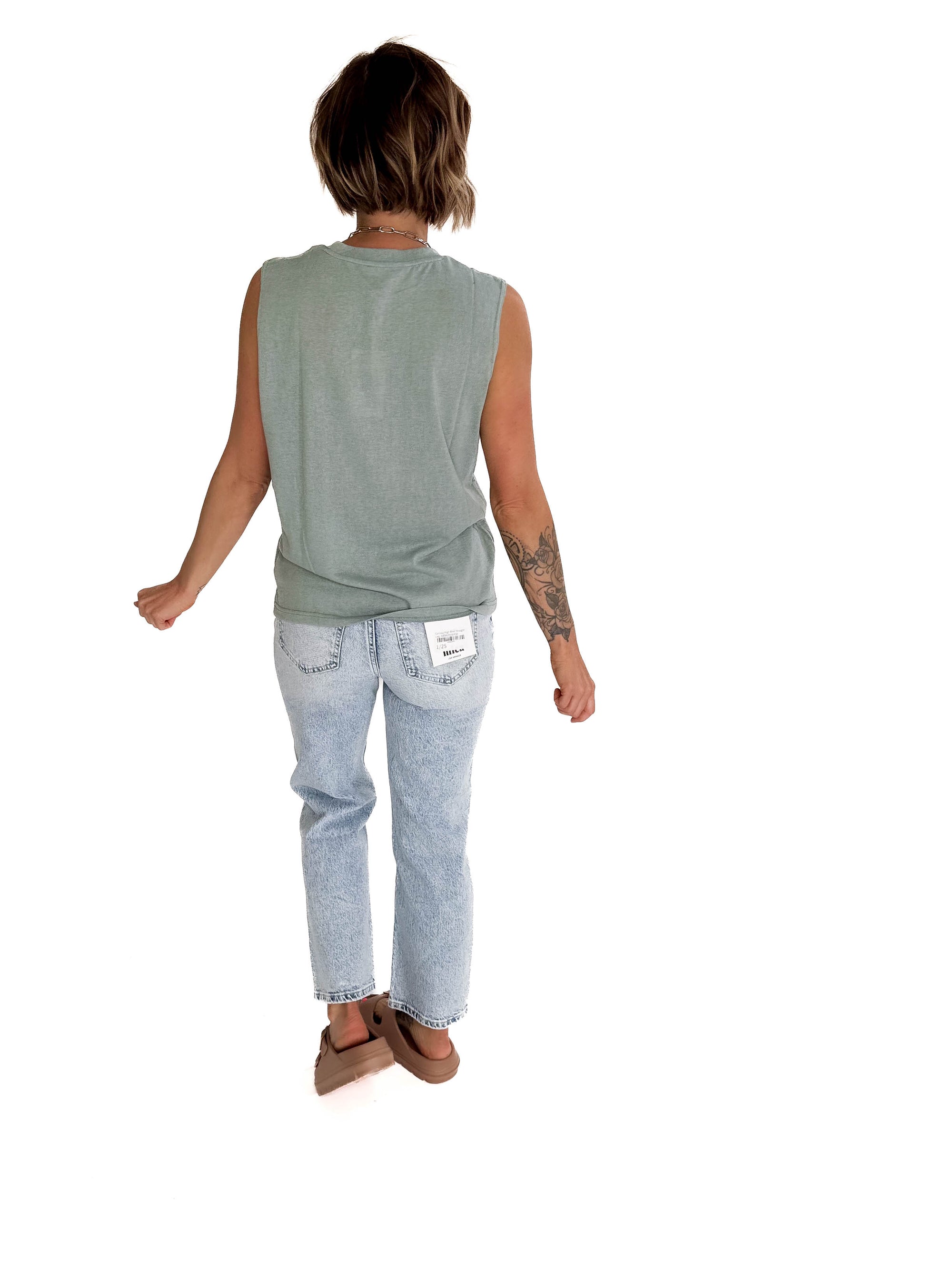 Sierra Slub Knit Tank- OCEAN