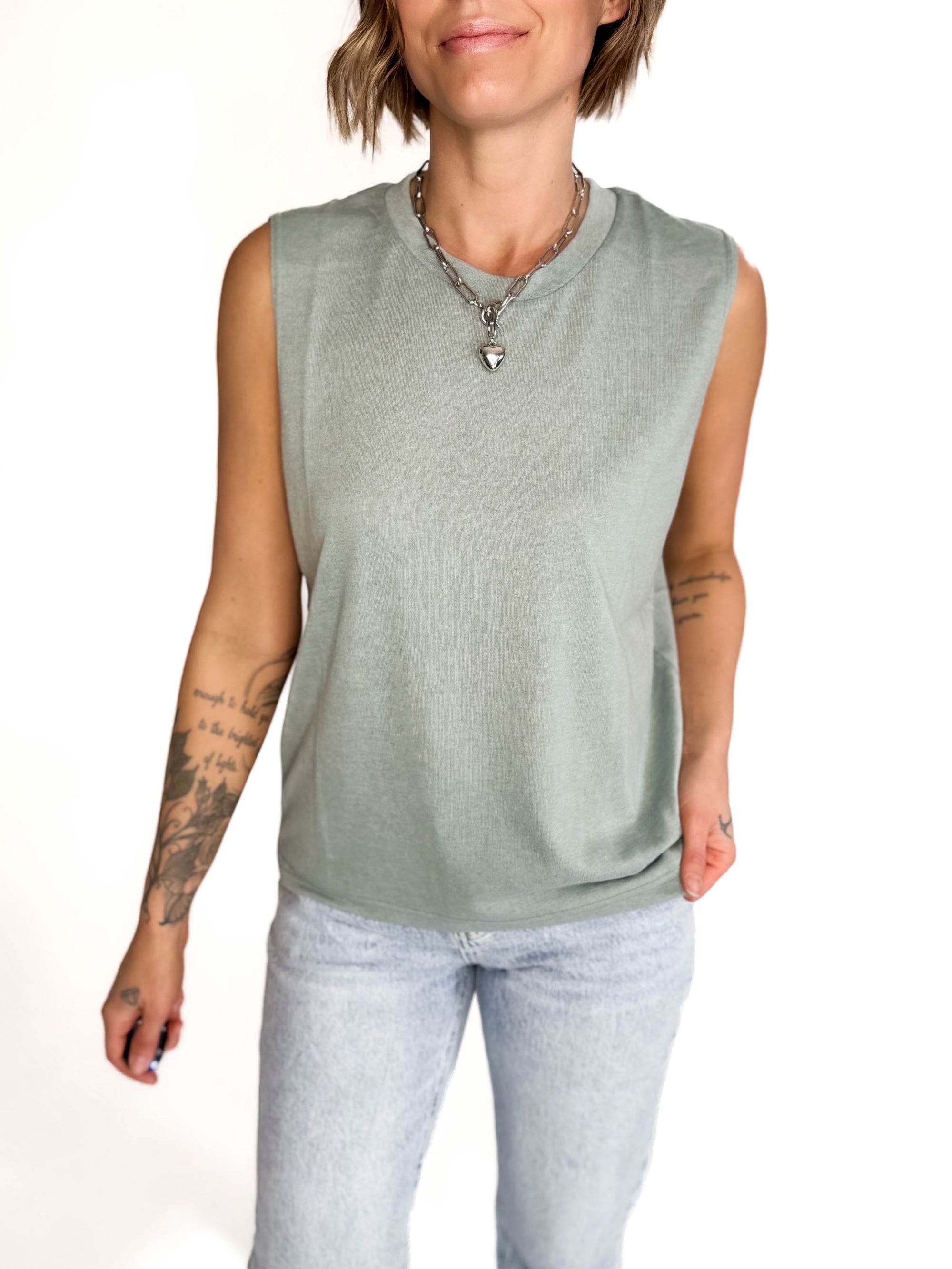 Sierra Slub Knit Tank- OCEAN