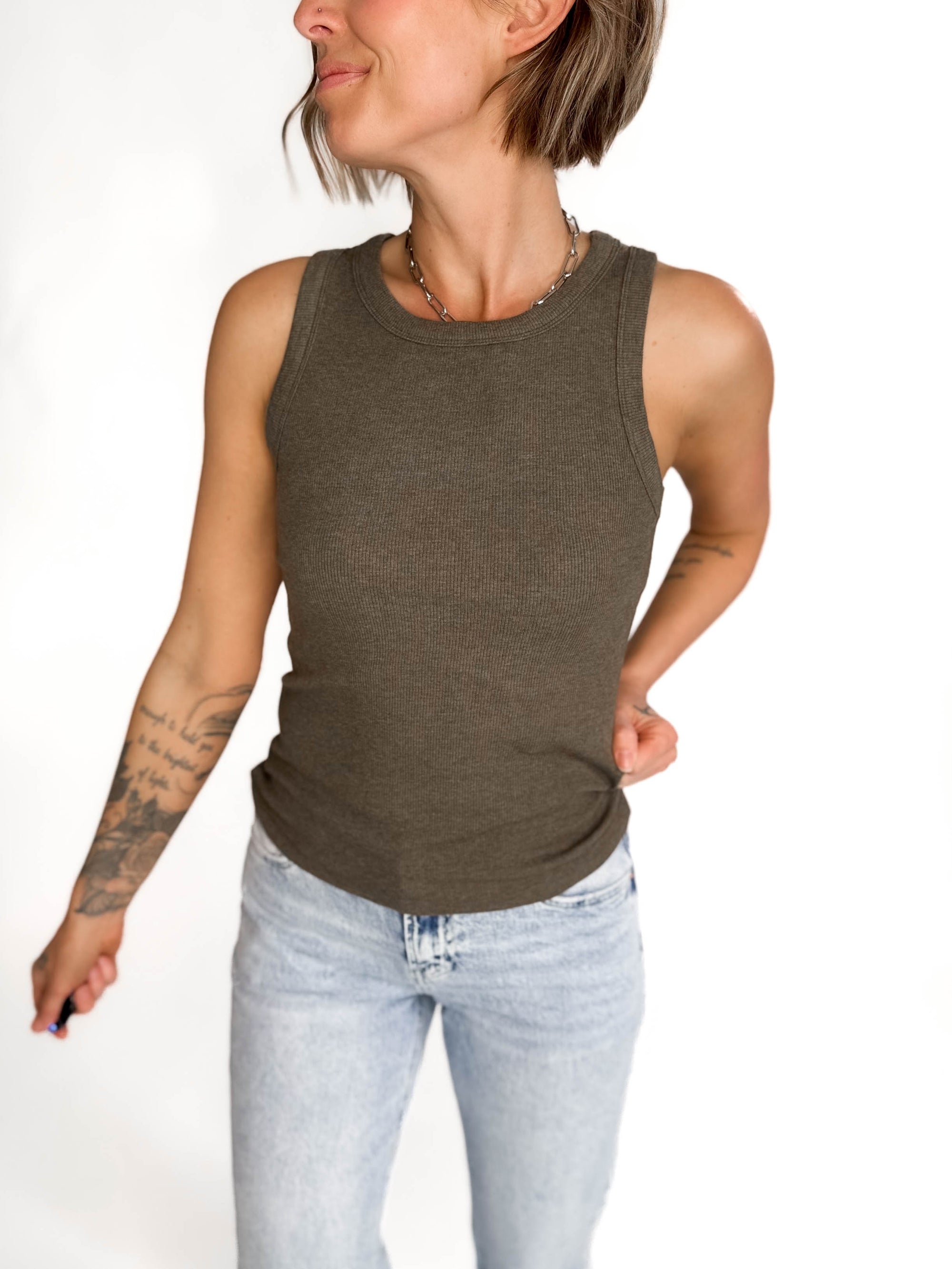 THREAD & SUPPLY Edlin Tank- CAPER GREEN