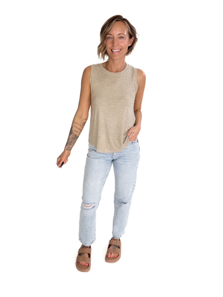 THREAD & SUPPLY Elcie Tank- CAMEL HTHR