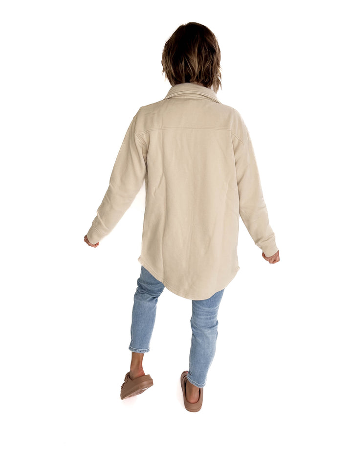 MONO B Valerie Snap on Shacket- NATURAL-FINAL SALE