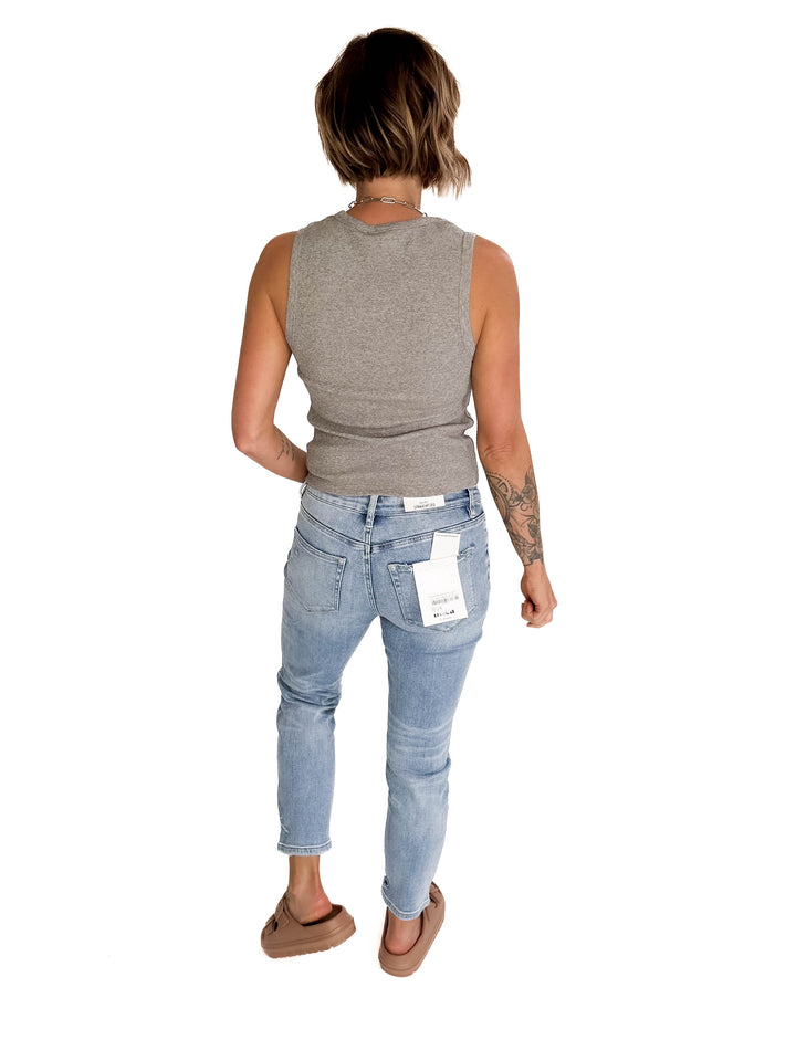 Shoreline Crewneck Tank- HTHR GREY-FINAL SALE