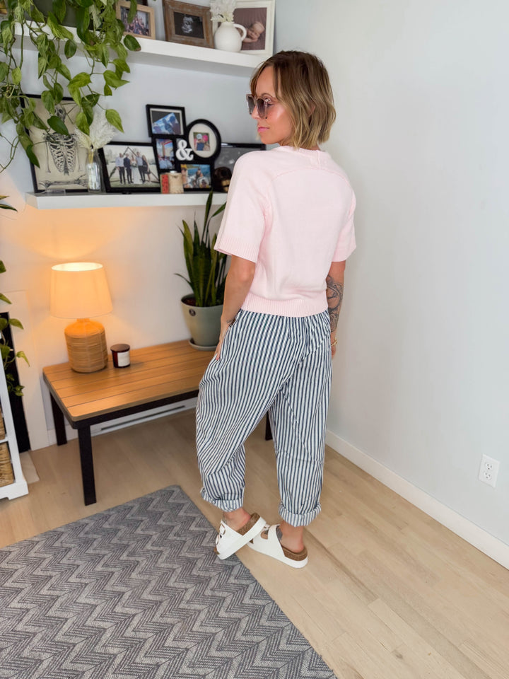 Saylor Raglan Sweater Top- PEONY PINK