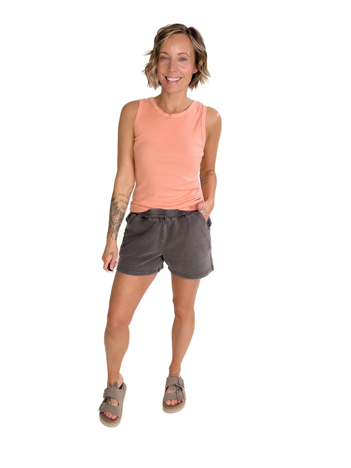 Zoe Classic Cotton Tank- APRICOT-FINAL SALE