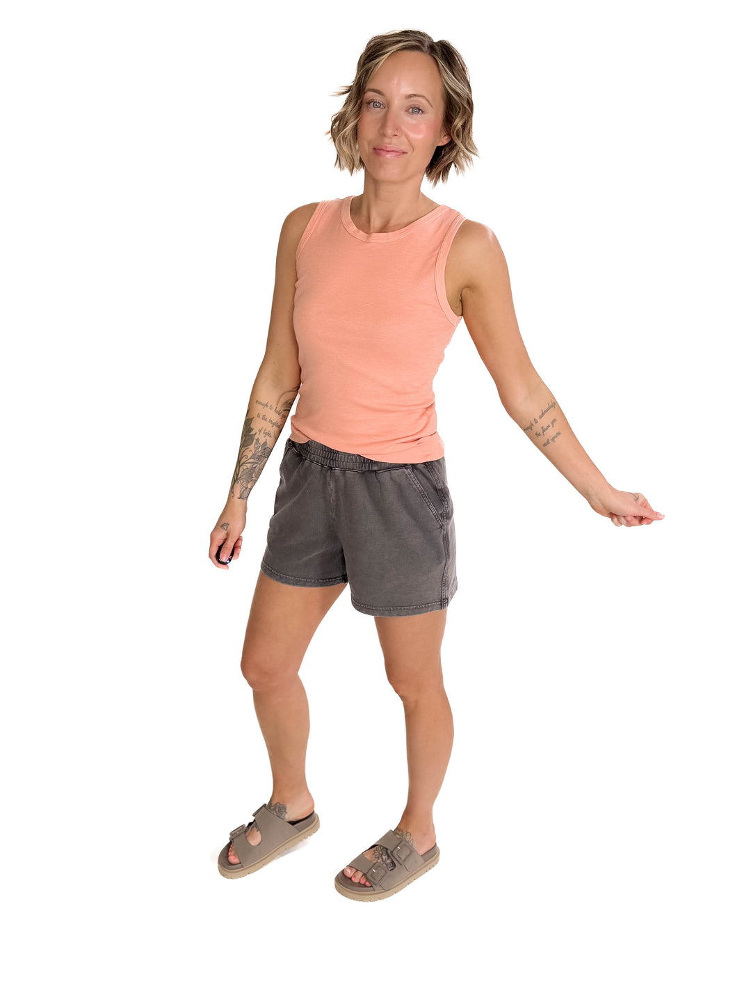 Zoe Classic Cotton Tank- APRICOT-FINAL SALE