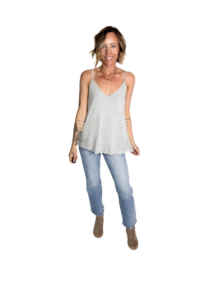 Khloe Reversible Spaghetti Cami- HEATHER GREY