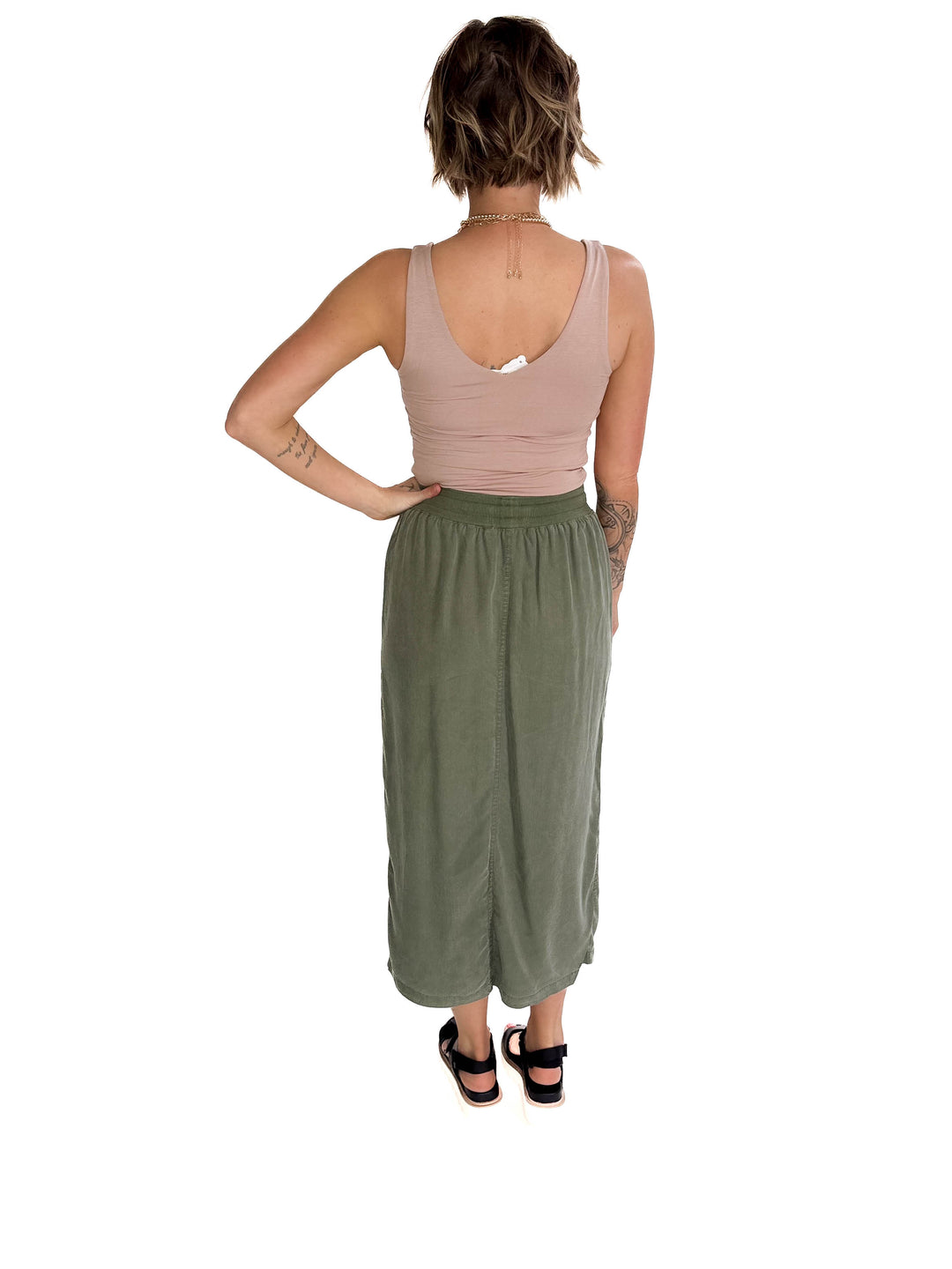 Julia Midi Skirt- SPRUCE-FINAL SALE