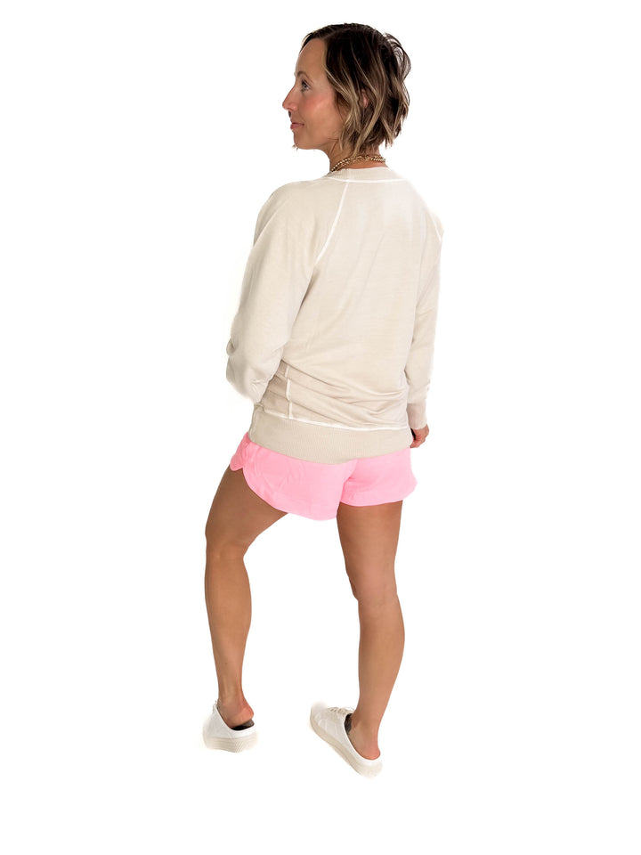 Lux French Terry Pullover- BEIGE-FINAL SALE