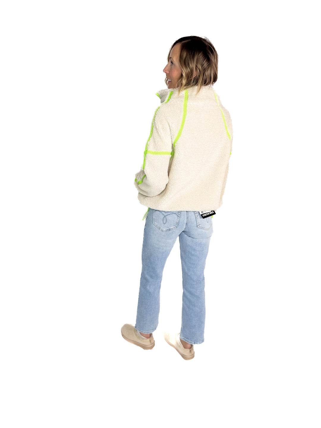 Marlow Fleece 1/2 Zip Pullover- OATMEAL/LIME