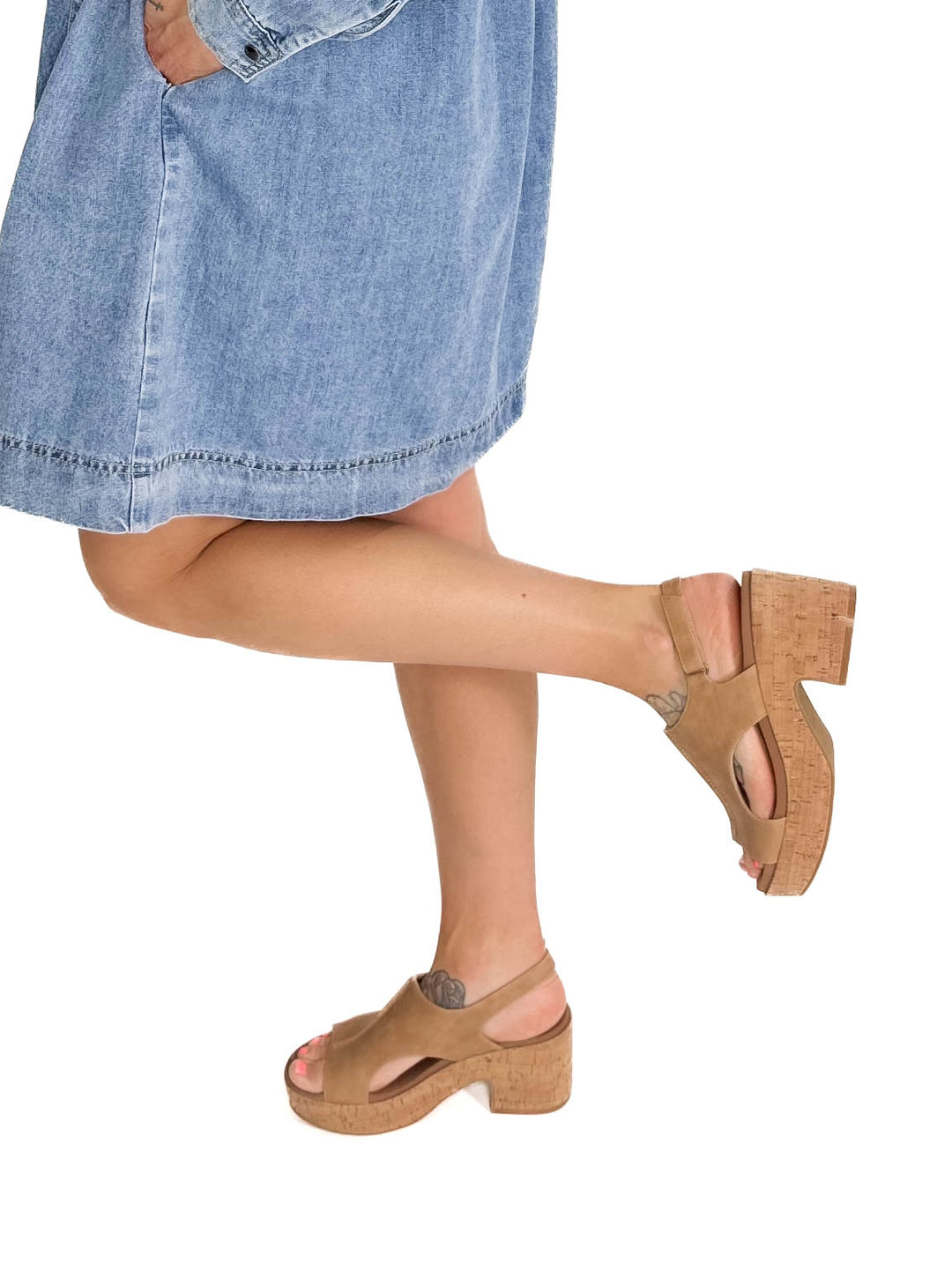CORKYS  Miss Carley Comfort Heel Sandal- CARAMEL-FINAL SALE *10*
