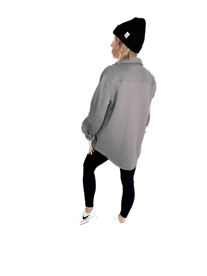 Tayler Fleece Shacket- GRAPHITE