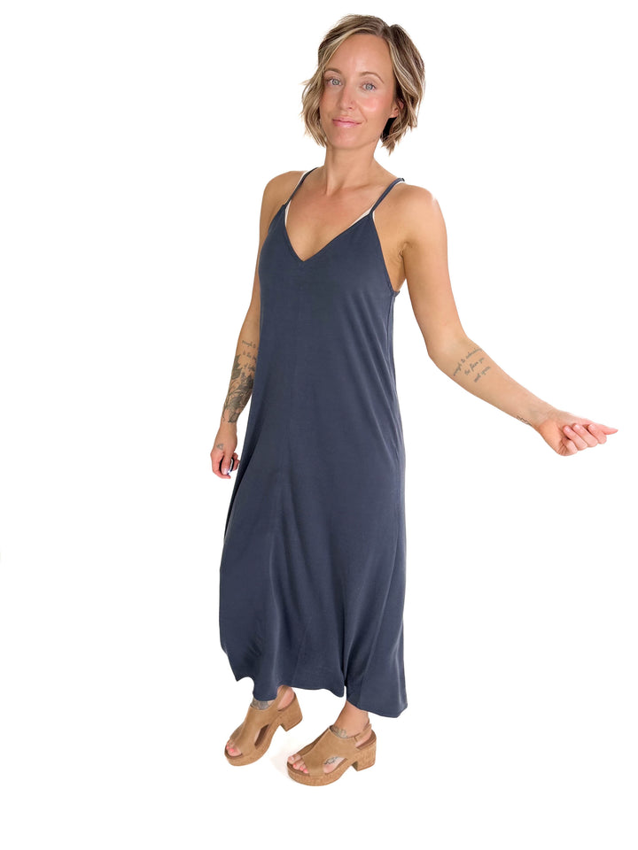 Alba Modal V-Neck Maxi- CHARCOAL-FINAL SALE