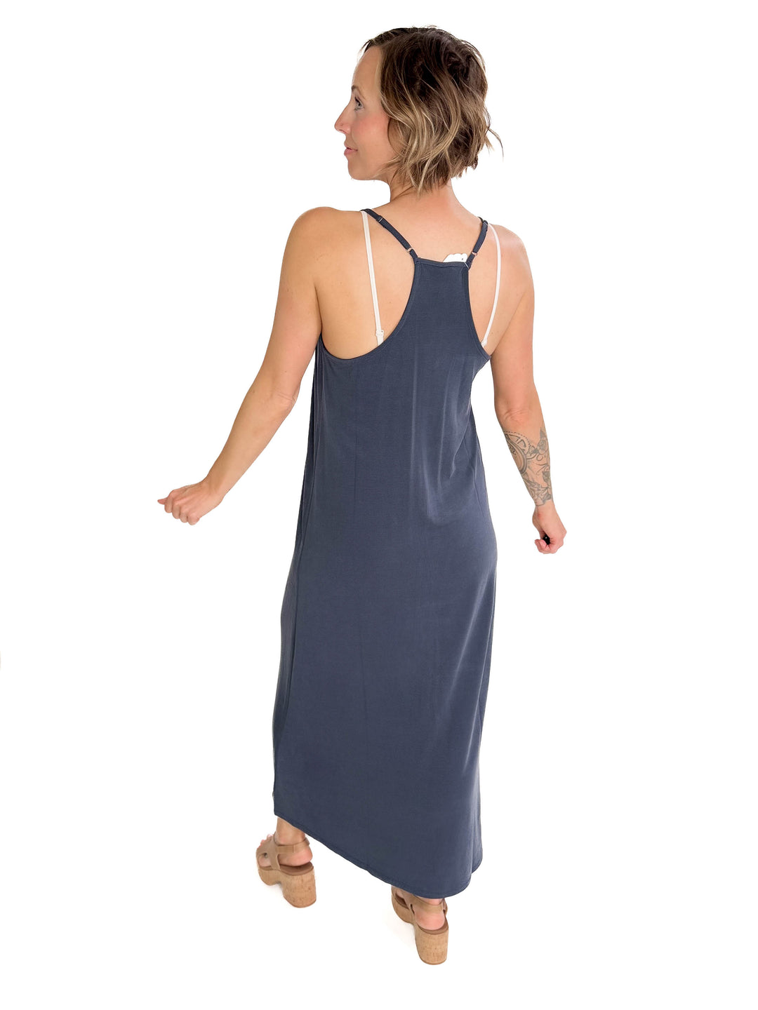 Alba Modal V-Neck Maxi- CHARCOAL-FINAL SALE