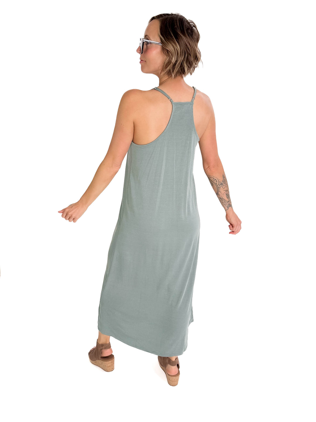 Alba Modal V-Neck Maxi- SPRUCE-FINAL SALE