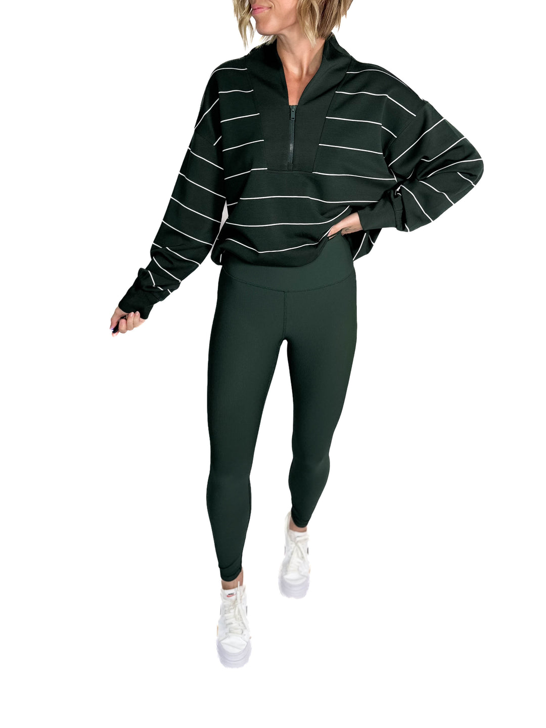 Only The Best Ribbed Legging- REGENCY GREEN