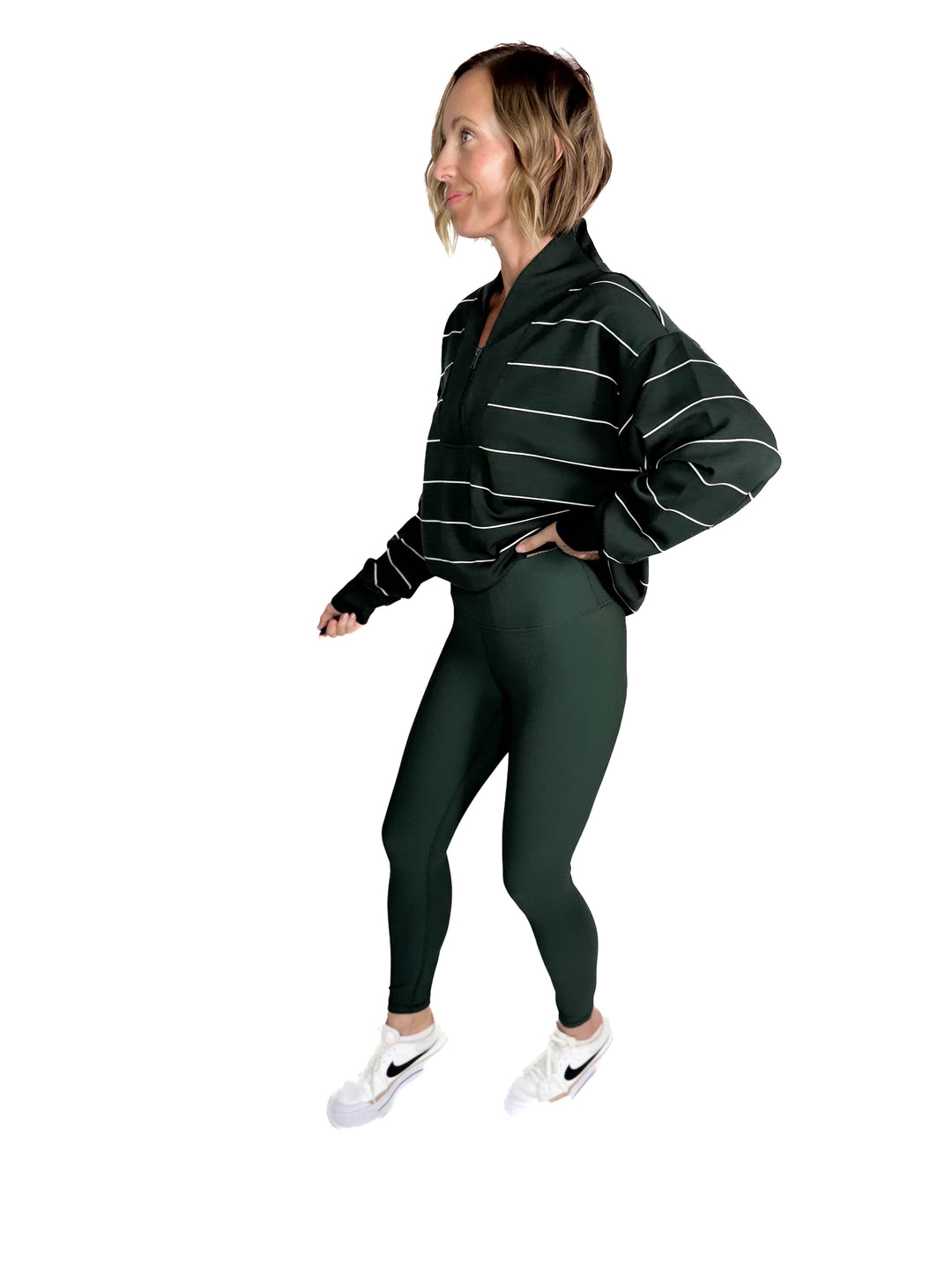 Only The Best Ribbed Legging- REGENCY GREEN