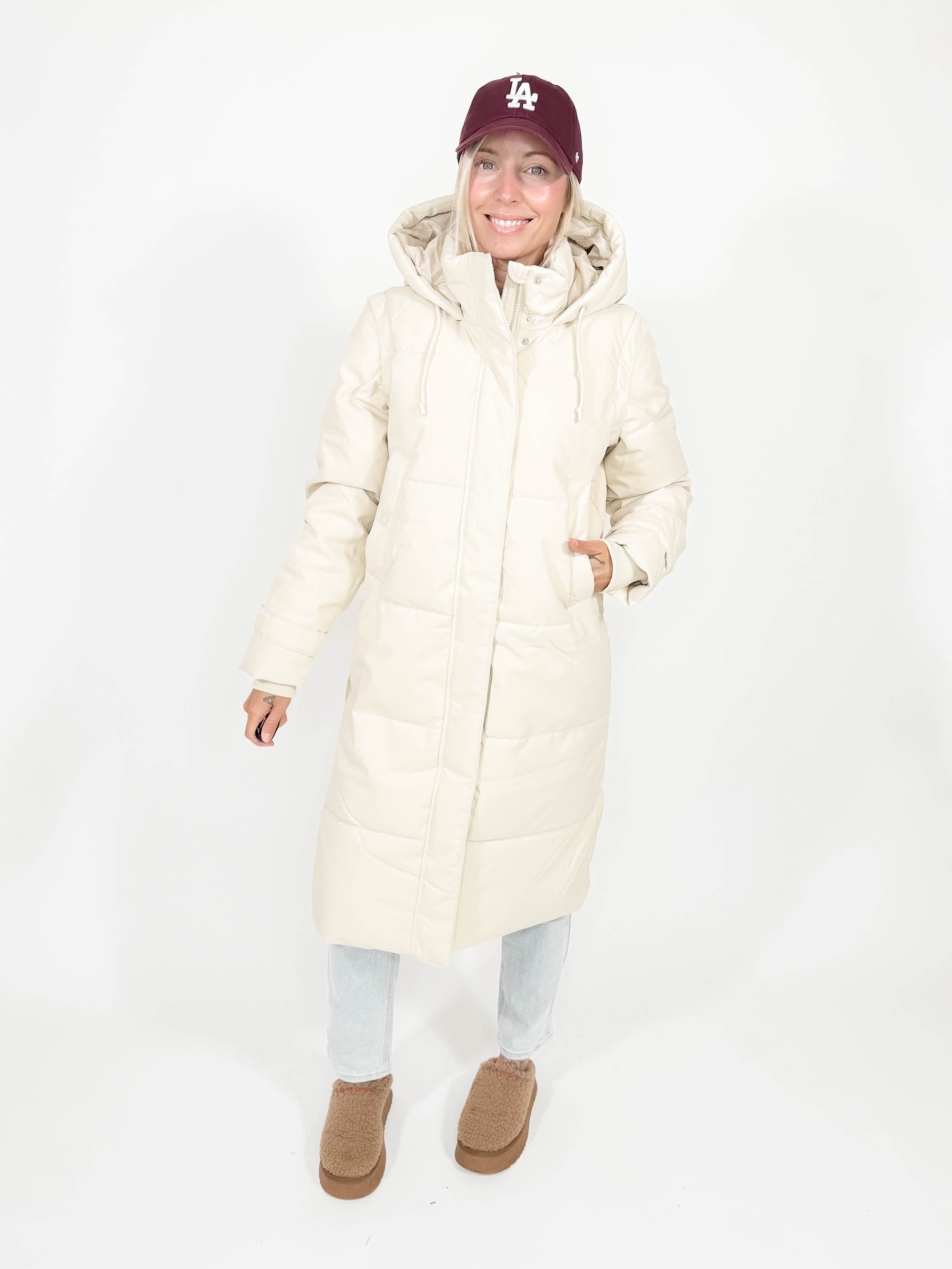 VERO MODA Cedar 2-in-1 Puffer Coat/Vest- OATMEAL