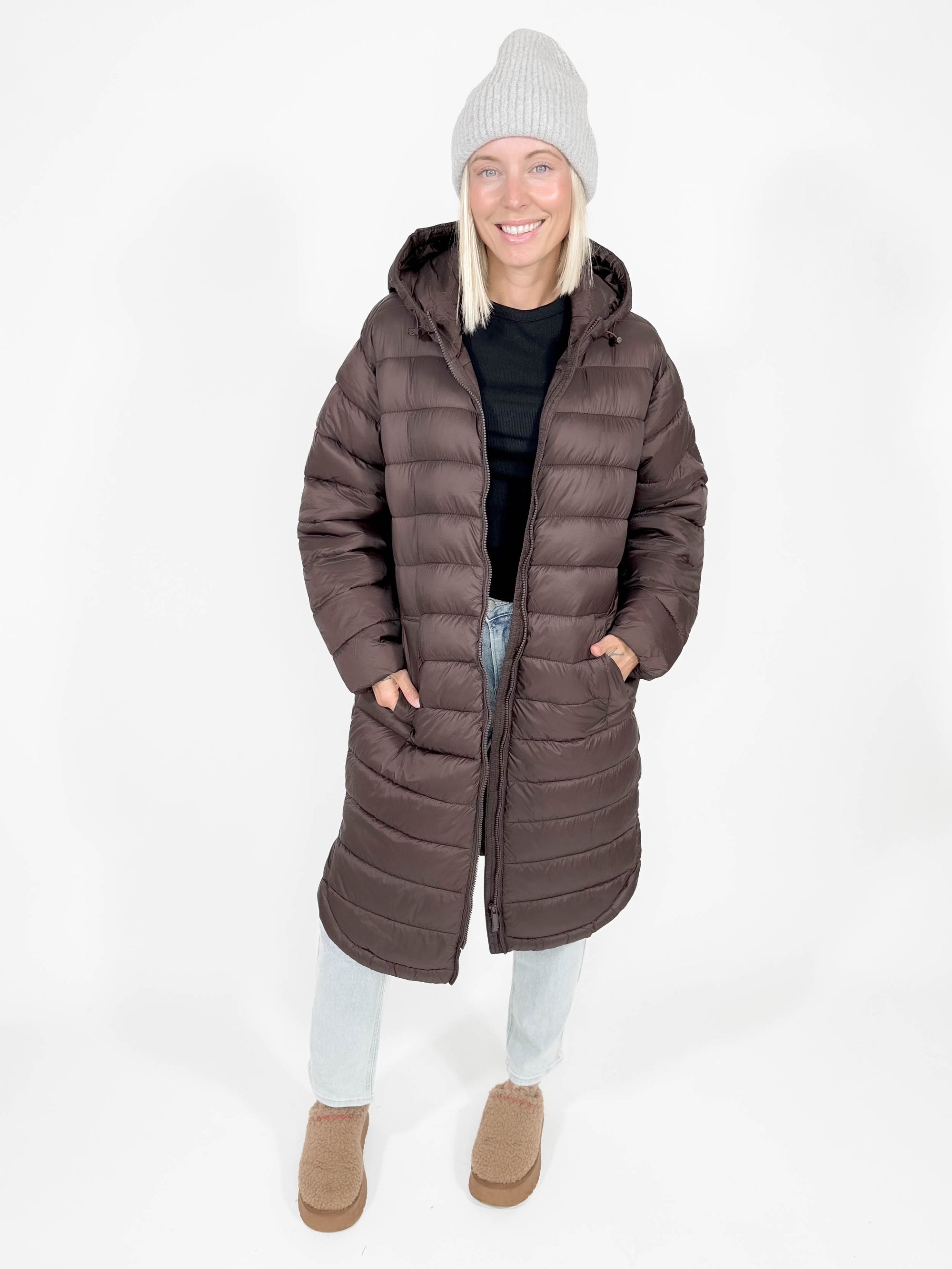 ONLY Melody Puffer Coat- HOT FUDGE