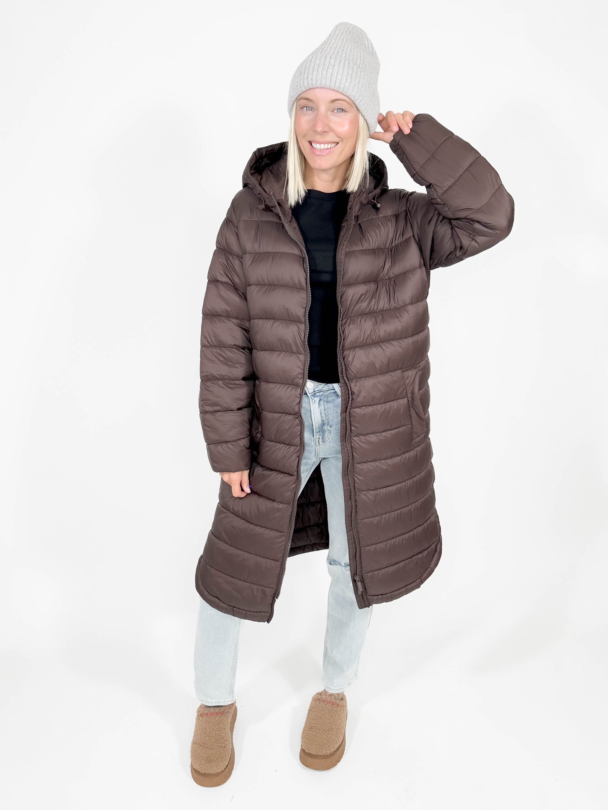 ONLY Melody Puffer Coat- HOT FUDGE