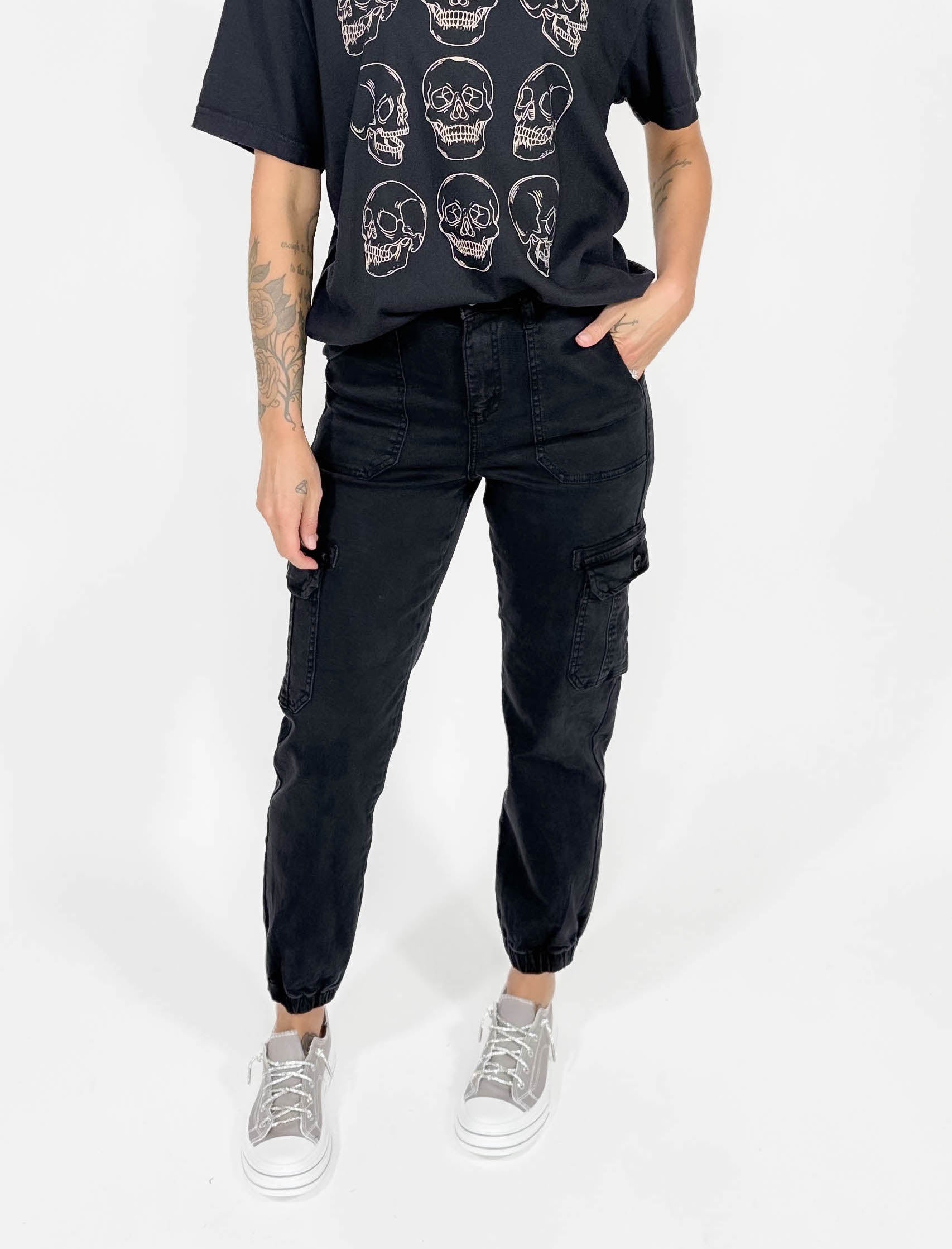 RISEN Brownley Cargo Pant- BLACK-FINAL SALE