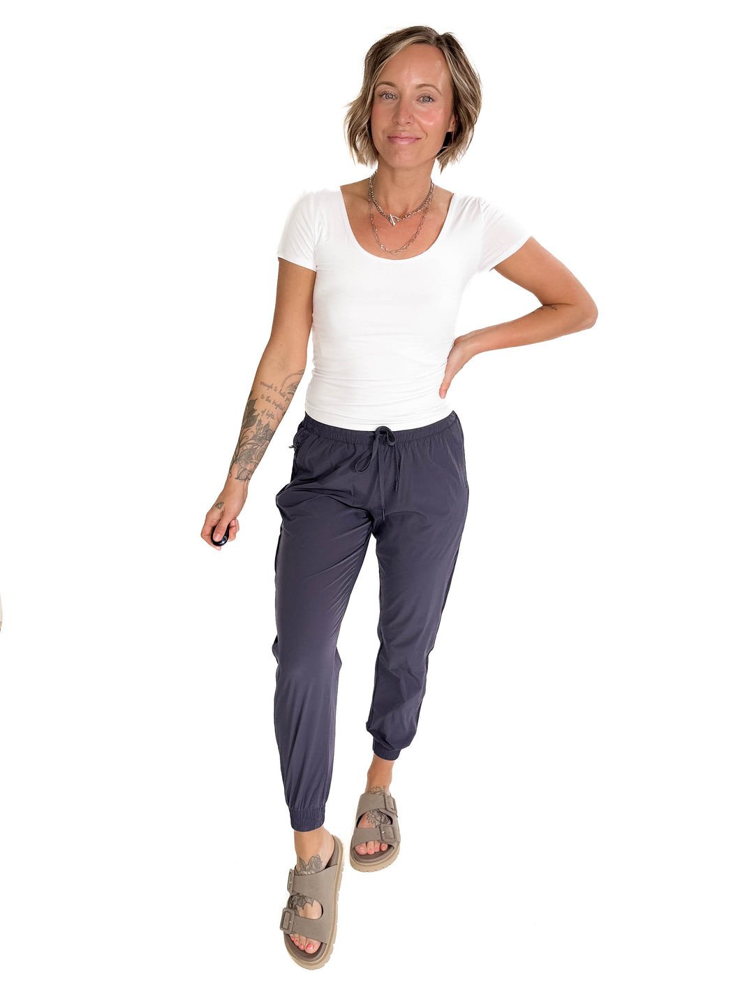 THREAD & SUPPLY Zuzana Jogger- CHARCOAL BLUE-FINAL SALE