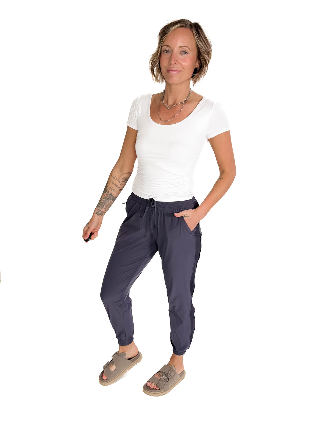 THREAD & SUPPLY Zuzana Jogger- CHARCOAL BLUE-FINAL SALE