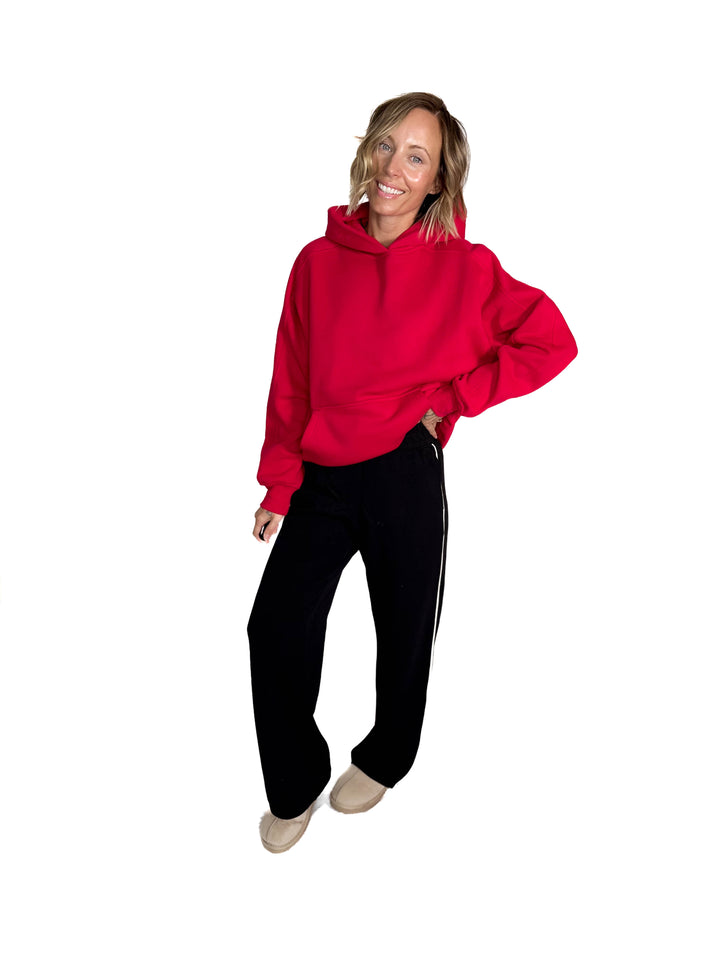 Nancy Modal Straight Leg Pant- BLACK/CREAM