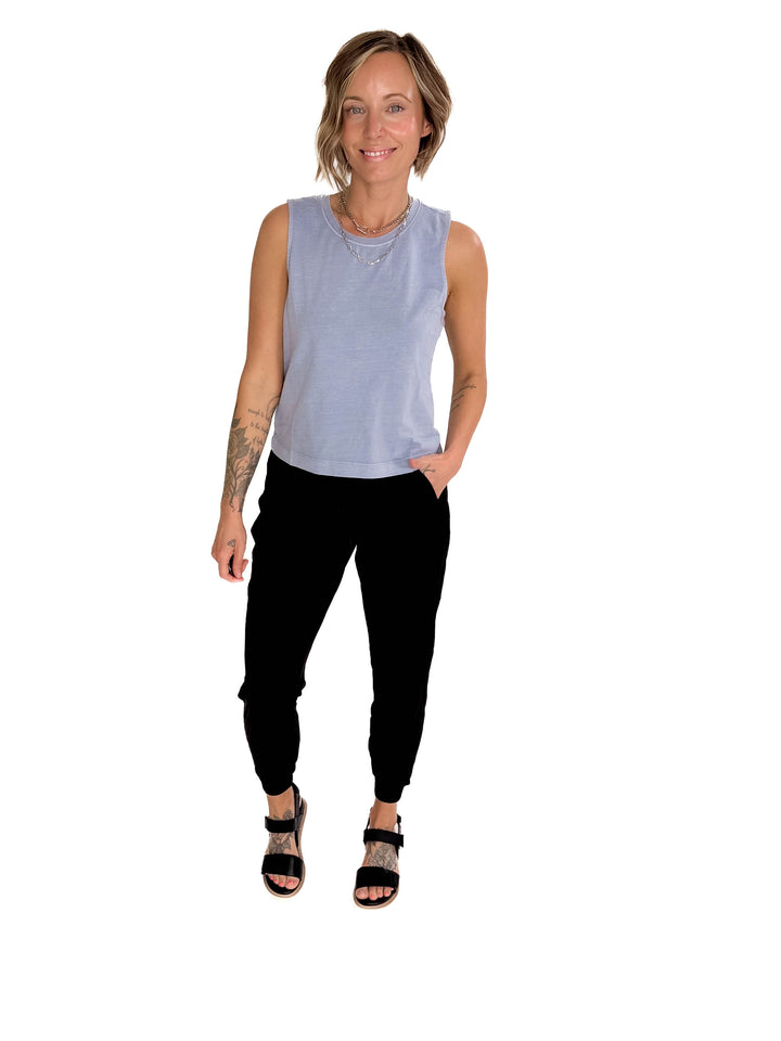 Allegra Acid Wash Boxy Tank- DENIM-FINAL SALE