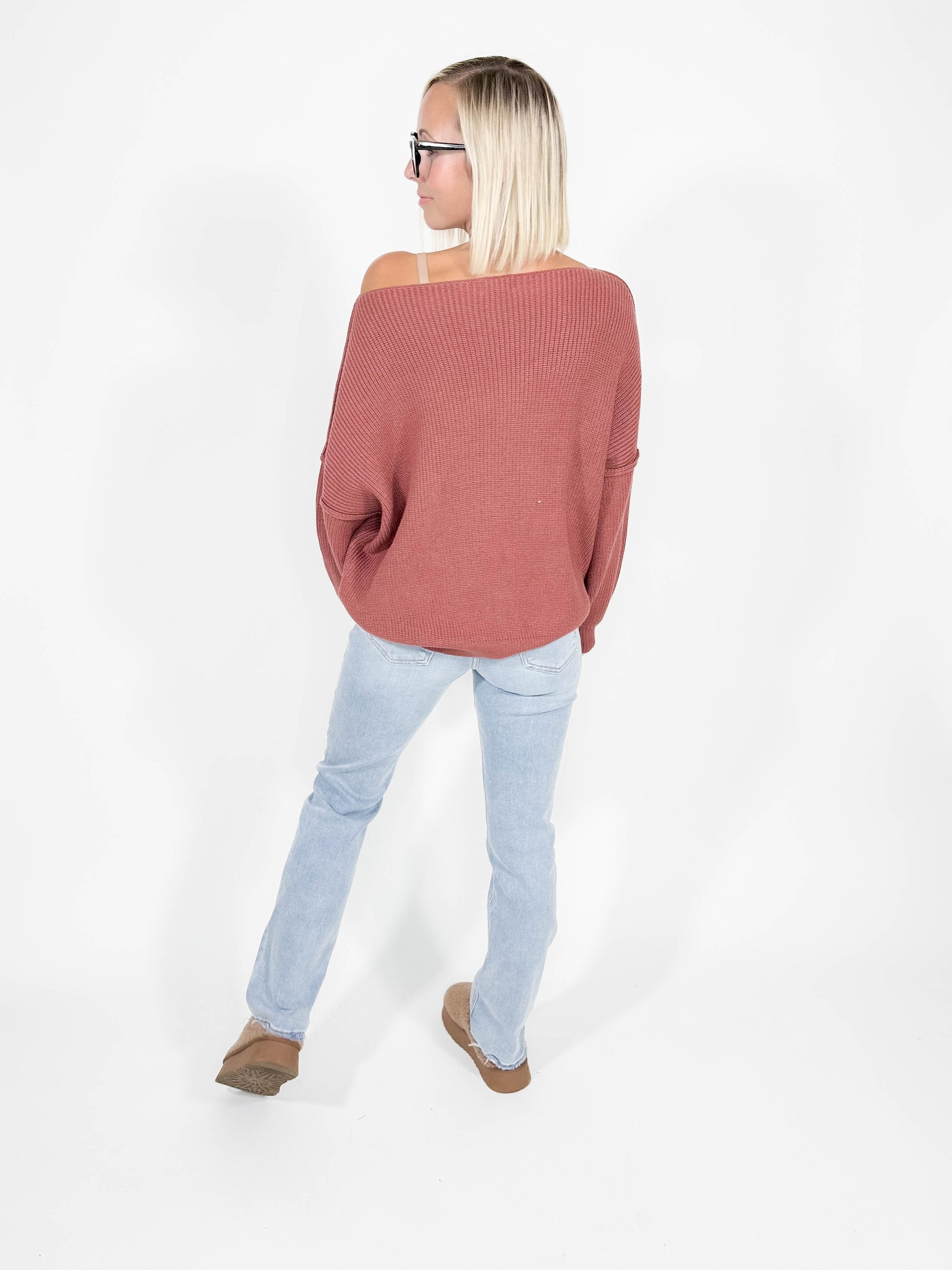 Reagan Boat Neck Sweater- GINGER-FINAL SALE