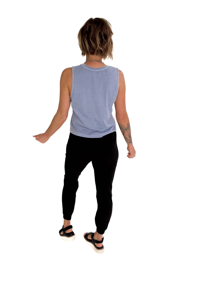 Allegra Acid Wash Boxy Tank- DENIM-FINAL SALE