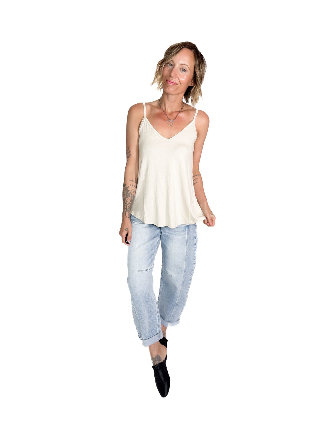 Khloe Reversible Spaghetti Cami- SAND BEIGE