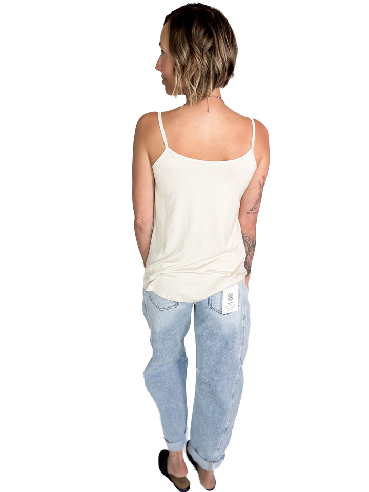 Khloe Reversible Spaghetti Cami- SAND BEIGE
