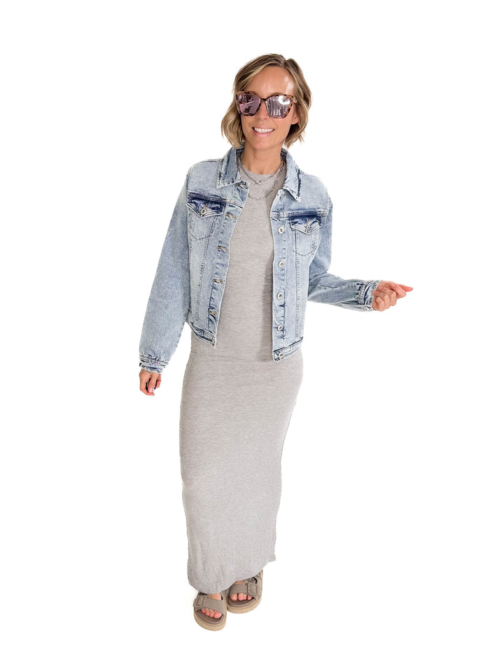 MONO B  Janine Ribbed Maxi Tank Dress- HEATHER GREY-FINAL SALE