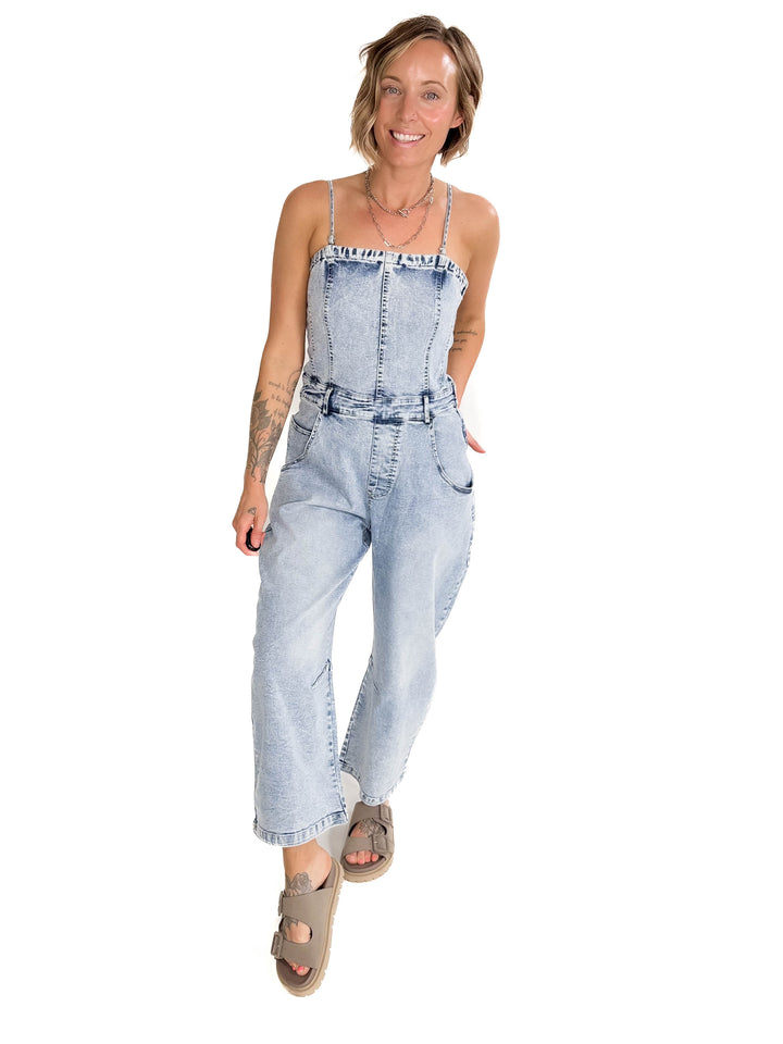 Aaron Barrel Jumpsuit- LIGHT DENIM-FINAL SALE