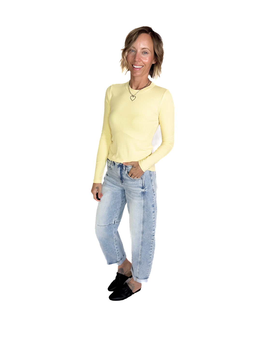 Elaina Ultra Soft Crewneck Long Sleeve- YELLOW