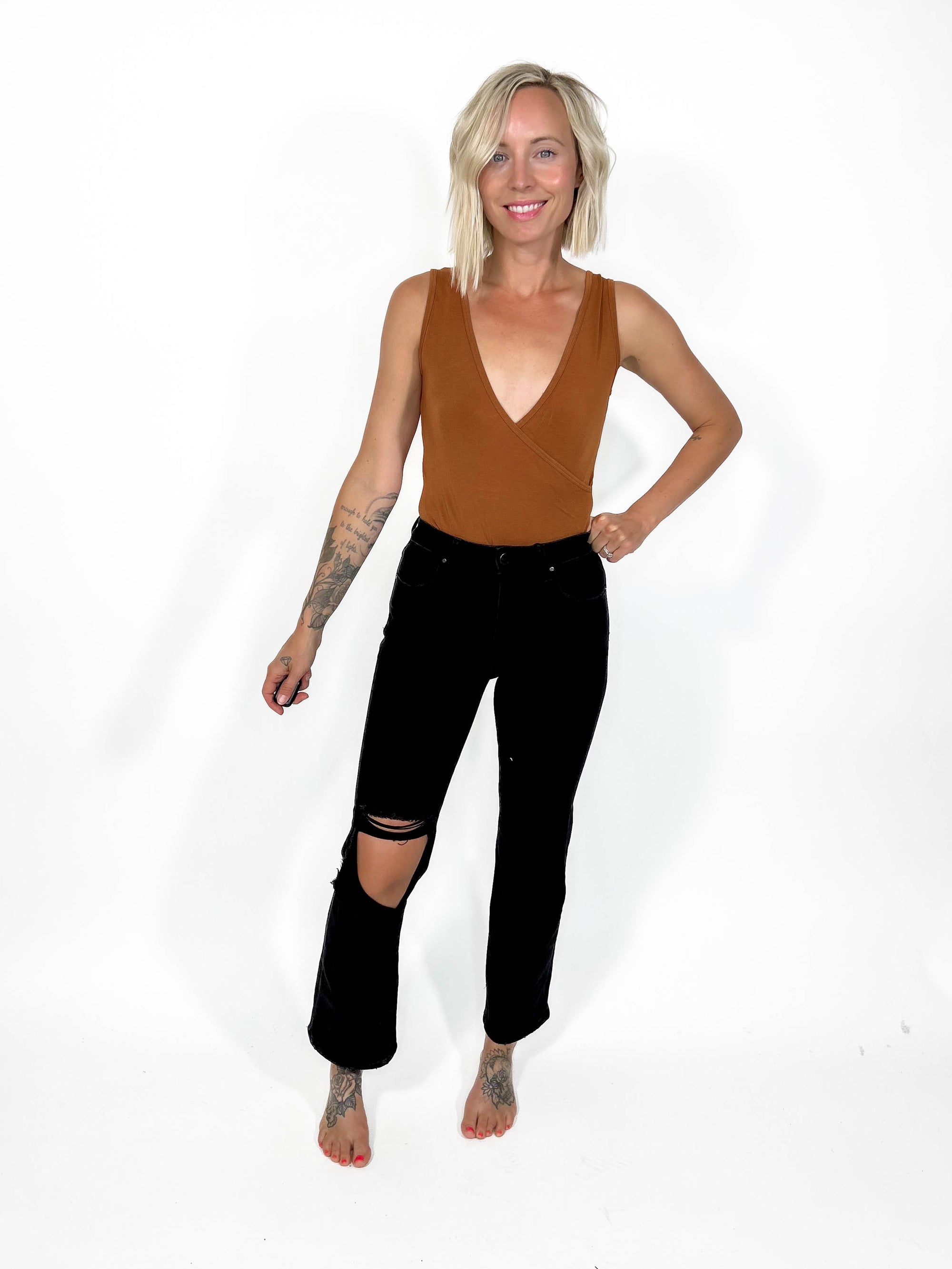 C'est Moi Bamboo Wrap Bodysuit- GINGER-FINAL SALE