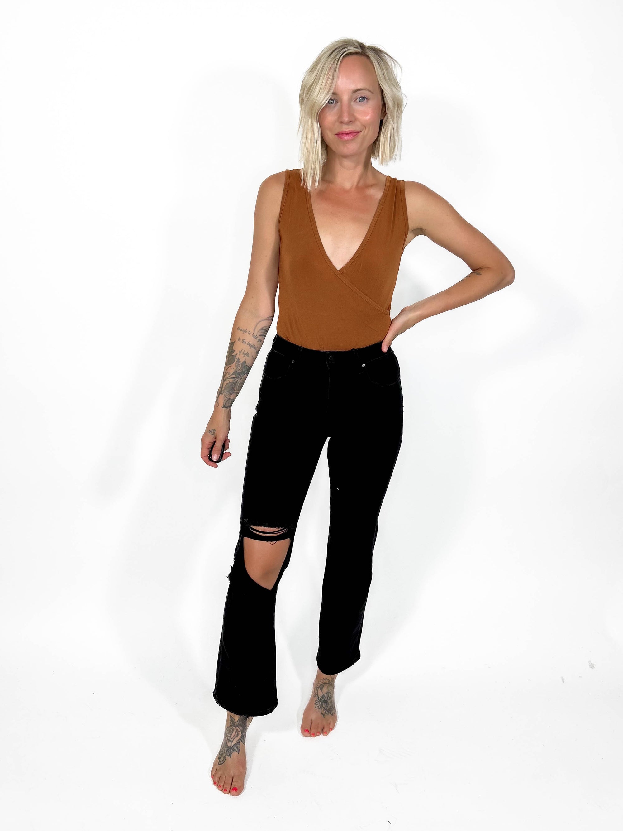 C'est Moi Bamboo Wrap Bodysuit- GINGER-FINAL SALE