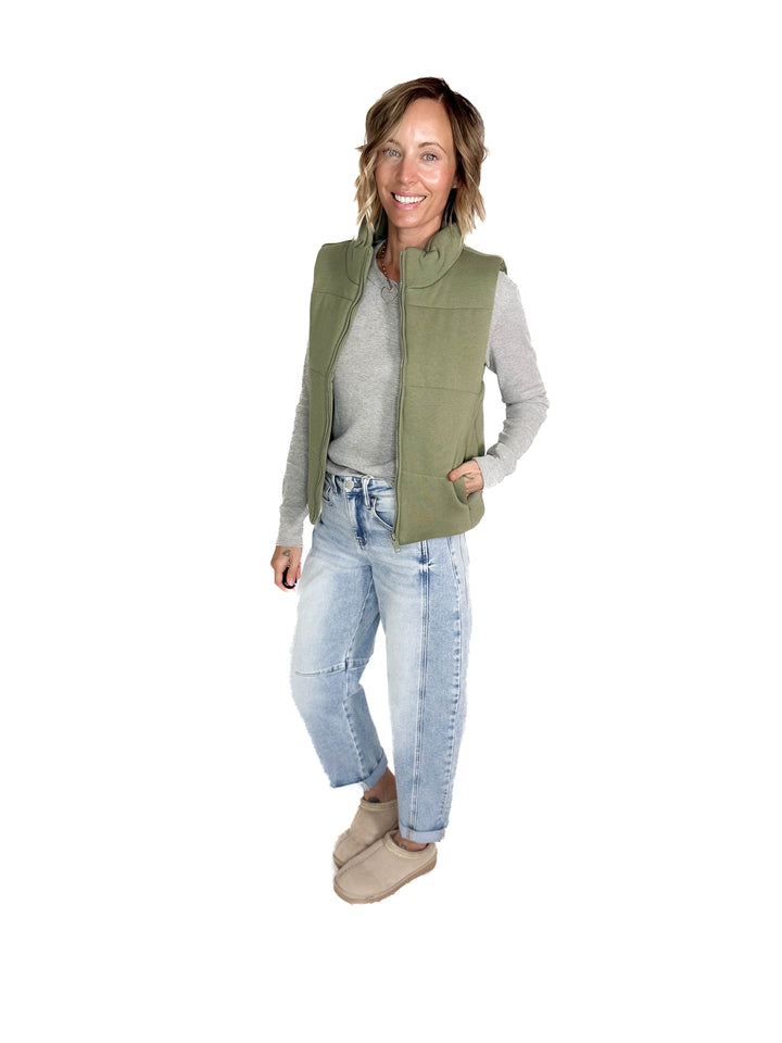 Erica Classic Puffer Vest- SAGE